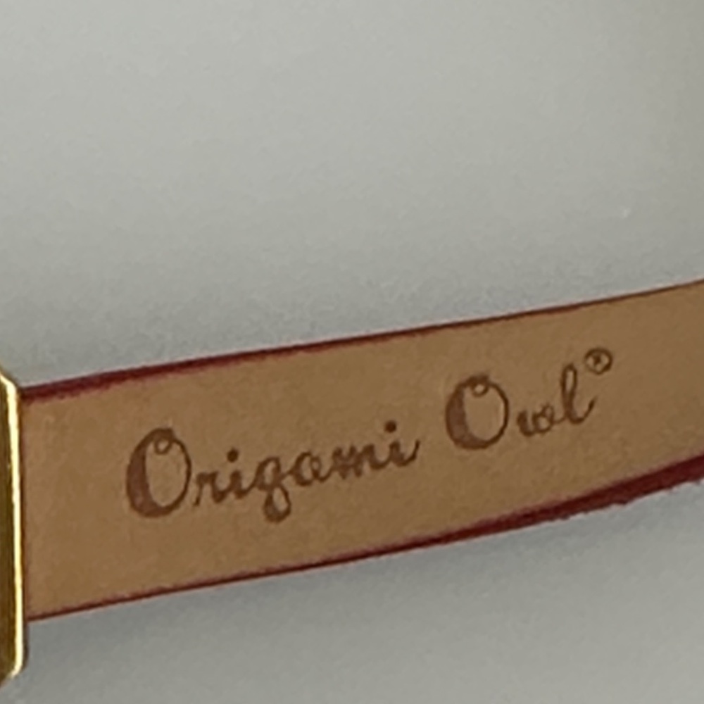 ORIGAMIOwl leather Red and Gold Choker Necklace - Picture 5 of 8